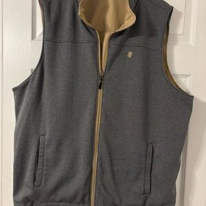Izod Reversible Zip Up Golf Vest Gray/Beige Men’s XXL